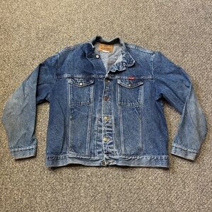 Vtg Wrangler Denim Jacket Men’s XL Trucker Western Rockabilly USA 89051MT Faded